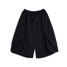 Load image into Gallery viewer, Black Large Pocket Loose Casual Shorts