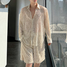 Load image into Gallery viewer, Summer Stage Tassels Sequins Tops Shorts Suits