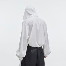 Load image into Gallery viewer, Shawl Hooded Long Sleeve Off Shoulder Shirt