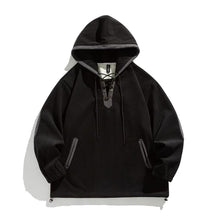 Load image into Gallery viewer, Retro Corduroy Color-blocked Hoodie Sweatshirt