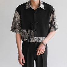 Load image into Gallery viewer, Summer Tops Stitching Fake Two-piece Floral Shirt