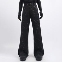 Load image into Gallery viewer, Glittery Starry Sky Loose Casual Blazer Slightly Flared Trousers Two-Piece Set