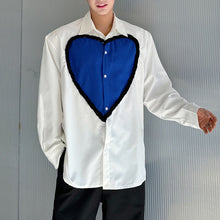 Load image into Gallery viewer, Casual Blue Heart Patchwork Shirt