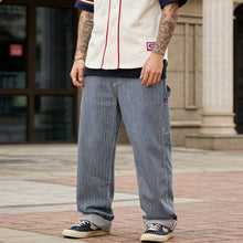 Load image into Gallery viewer, Raw Denim Multi-pocket Striped Outdoor Cargo Pants