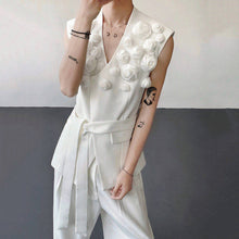 Load image into Gallery viewer, Design Three-dimensional Rose Sleeveless Suit Vest