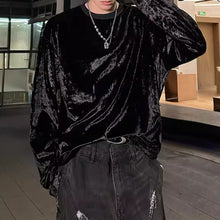 Load image into Gallery viewer, Retro Velvet Crew Neck Long Sleeve T-Shirt