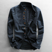 Load image into Gallery viewer, Solid Color Stand Collar Slim Shirt