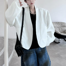Load image into Gallery viewer, Curved Scimitar Sleeve Collarless Cropped Cardigan