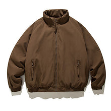 Load image into Gallery viewer, Retro Coffee Vertical Striped Cotton Coat