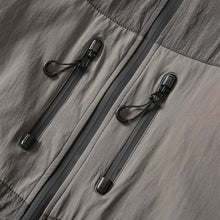 Load image into Gallery viewer, Color-blocked Large Pocket Shooded Windbreaker