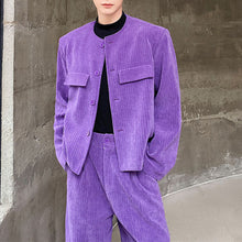 Load image into Gallery viewer, Collarless Suit Jacket Wide-leg Trousers Two-piece Suit