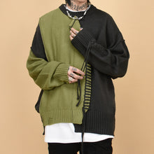Load image into Gallery viewer, Irregular Stitching Contrast Patchwork Pullover Sweater