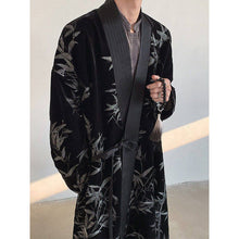 Load image into Gallery viewer, Silver Bamboo Embroidery Loose-fitting Long Taoist Robe