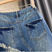 Load image into Gallery viewer, Irregular Patchwork Denim Skirt