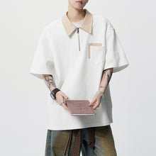 Load image into Gallery viewer, American Retro Polo Collar Loose T-shirt