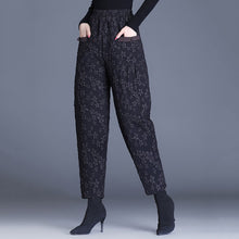 Load image into Gallery viewer, High Waisted Loose Warm Jacquard Harem Pants