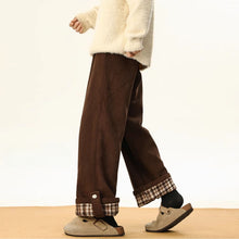Load image into Gallery viewer, American Style Rolled Hem Corduroy Straight Casual Pants