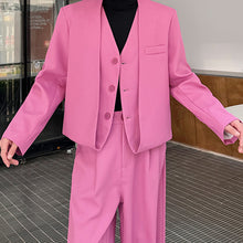 Load image into Gallery viewer, Fake Two Piece Suit Jacket Loose Straight Trousers Two Piece Set