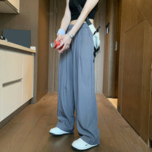 Load image into Gallery viewer, Solid Pleated Ice Silk Thin Loose Trousers
