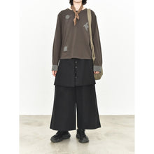 Load image into Gallery viewer, Women's Japanese Loose Graphic Striped Patchwork Crewneck T-shirt