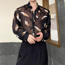 Load image into Gallery viewer, Feather Print Thin Sheer Shirt