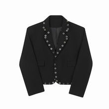 Load image into Gallery viewer, Multiple Eyelets Decoration Short Casual Blazer