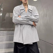Load image into Gallery viewer, Striped Lapel Casual Loose Shirt