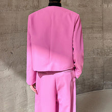 Load image into Gallery viewer, Fake Two Piece Suit Jacket Loose Straight Trousers Two Piece Set