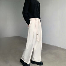 Load image into Gallery viewer, Belted Straight Casual Wool Wide-leg Trousers