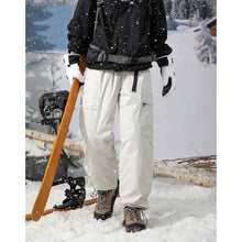 Load image into Gallery viewer, Winter White Duck Down Softshell Waterproof Warm Ski Pants
