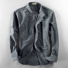 Load image into Gallery viewer, Solid Color Stand Collar Slim Shirt