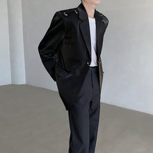 Load image into Gallery viewer, Casual Studded Silhouette Loose Blazer with Padded Shoulders
