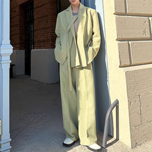 Load image into Gallery viewer, Double Collar Tie Straight Wide Leg Pants Two-piece Suit