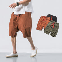 Load image into Gallery viewer, Cotton and Linen Loose Elastic Waist Shorts