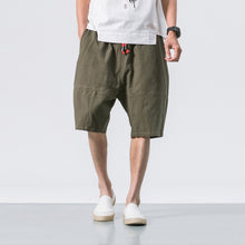 Load image into Gallery viewer, Cotton and Linen Loose Elastic Waist Shorts