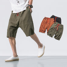 Load image into Gallery viewer, Cotton and Linen Loose Elastic Waist Shorts