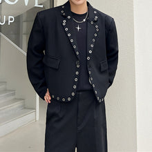 Load image into Gallery viewer, Multiple Eyelets Decoration Short Casual Blazer