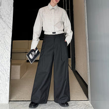 Load image into Gallery viewer, Vertical Striped Long-sleeved Shirt Casual Double-waist Stitching Trousers Two-piece Suit