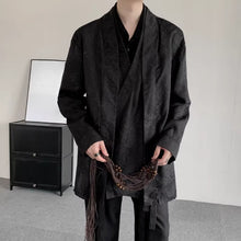 Load image into Gallery viewer, Retro Bamboo Jacquard Embroidery Fake Two-piece Cardigan Shirt