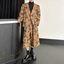 Load image into Gallery viewer, Flocked Pattern V-neck Suit Loose Cropped Pants Two-piece Suit