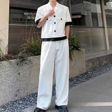 Load image into Gallery viewer, Color Contrast Paneled Short Sleeve Blazer