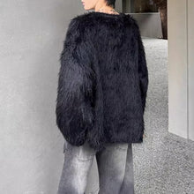 Load image into Gallery viewer, Winter Loose-fitting Crew Neck Faux Fur Sweater