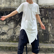 Load image into Gallery viewer, Asymmetric Long Crew Neck T-shirt