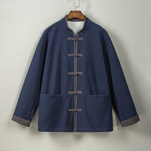 Load image into Gallery viewer, Fleece Lined Warm Padded Frog Button Hanfu Cardigan