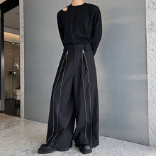 Load image into Gallery viewer, Zippered Retro Straight Casual Wide Leg Trousers
