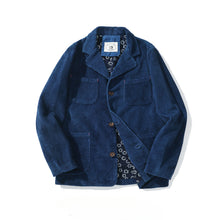 Load image into Gallery viewer, Handmade Plant-dyed Blue Corduroy Jacket