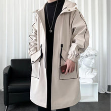 Load image into Gallery viewer, Hooded Mid-length Windbreaker Jacket