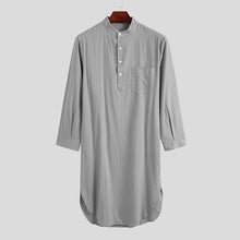 Load image into Gallery viewer, Button Solid Arabian Nightgown Shirt