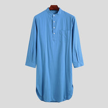Load image into Gallery viewer, Button Solid Arabian Nightgown Shirt