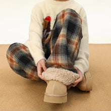 Load image into Gallery viewer, American Retro Plaid Thick Warm Trousers